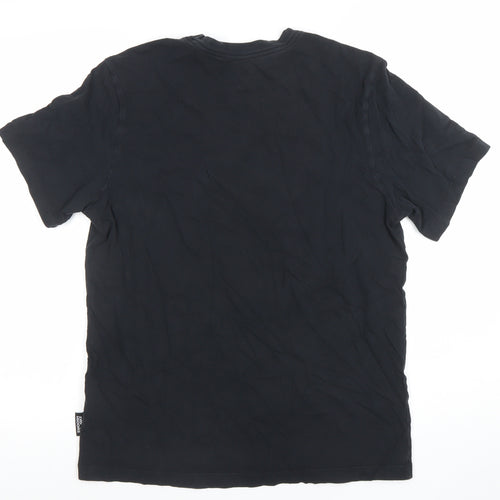 Nike Men Black Cotton Graphic Sports T-Shirt M