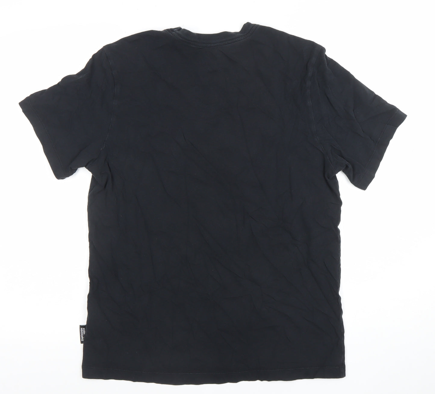 Nike Men Black Cotton Graphic Sports T-Shirt M
