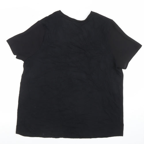 Dunnes Women's Black V-Neck Short Sleeve Basic T-Shirt M