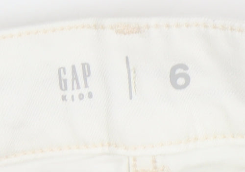 GAP Kids Girls White Cotton Cargo Mini Skirt Age 6 Adjustable Waist