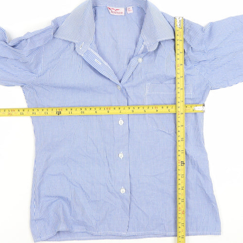 Hunter Boys Blue Check Long Sleeve Button-Up Shirt 30 Inch Classic Fit