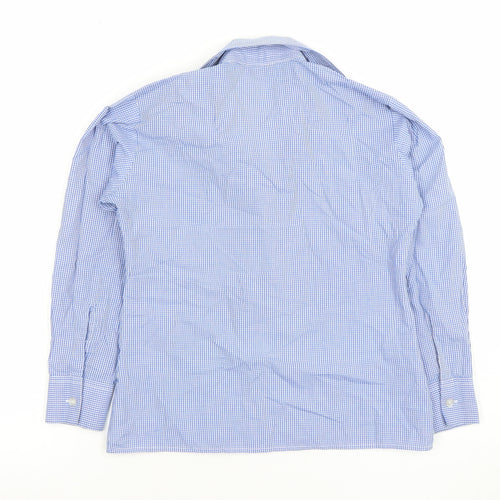 Hunter Boys Blue Check Long Sleeve Button-Up Shirt 30 Inch Classic Fit