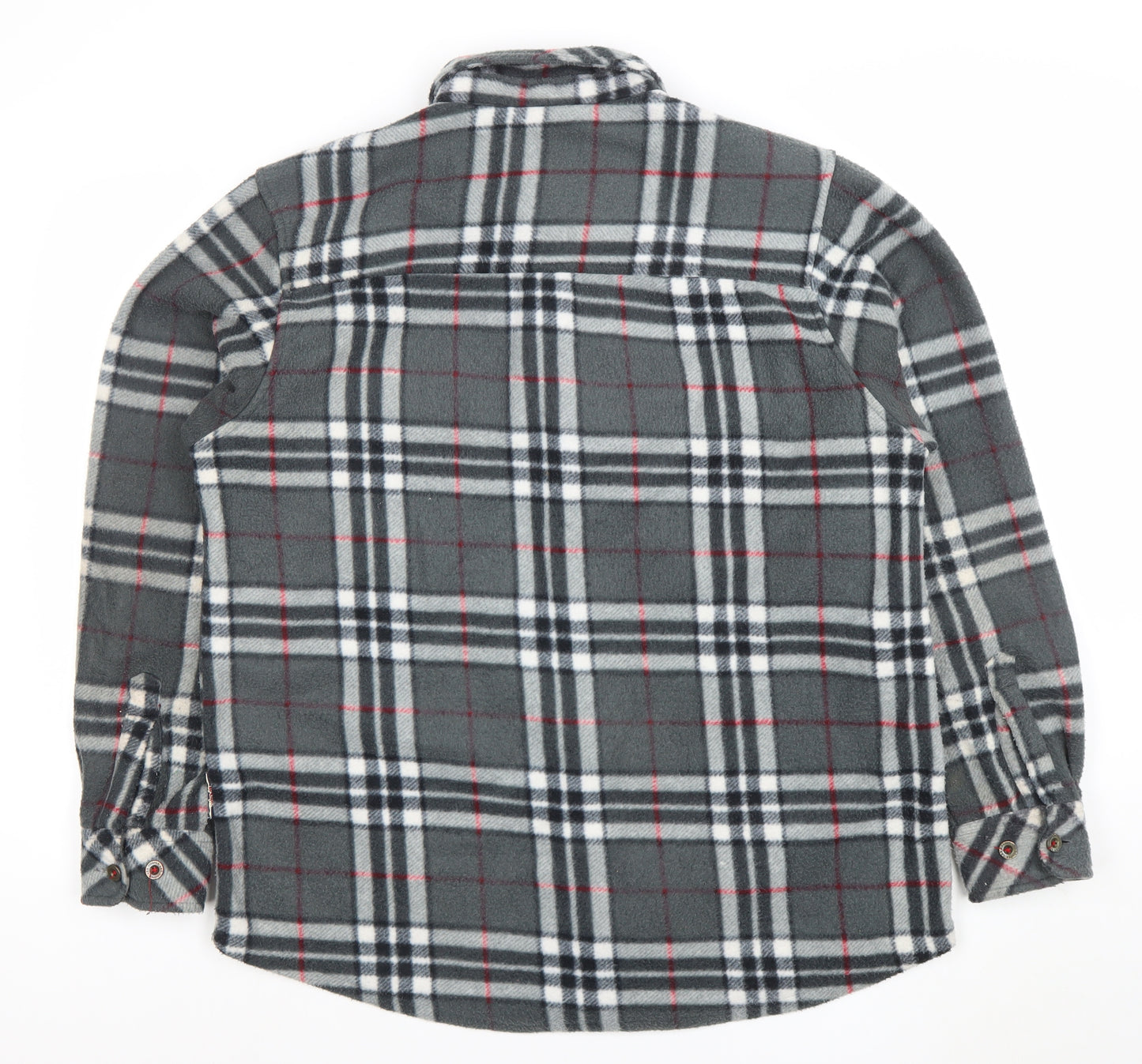 Lee Cooper Mens Grey Check Fleece Shirt Jacket L Regular Fit