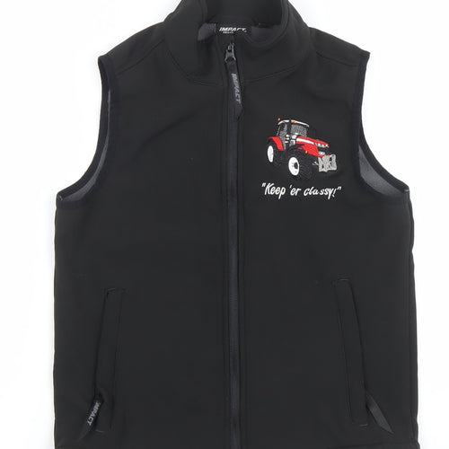 Impact Protection Boys Black 7-8 Years Tractor Embroidered Softshell Bodywarmer