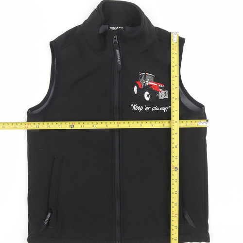 Impact Protection Boys Black 7-8 Years Tractor Embroidered Softshell Bodywarmer