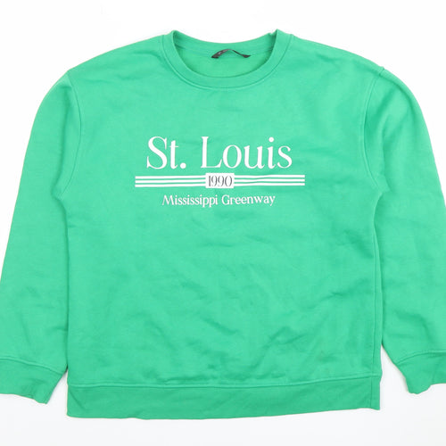 Dunnes Women’s Green St. Louis 1990 Crew Neck Pullover Sweatshirt Size S