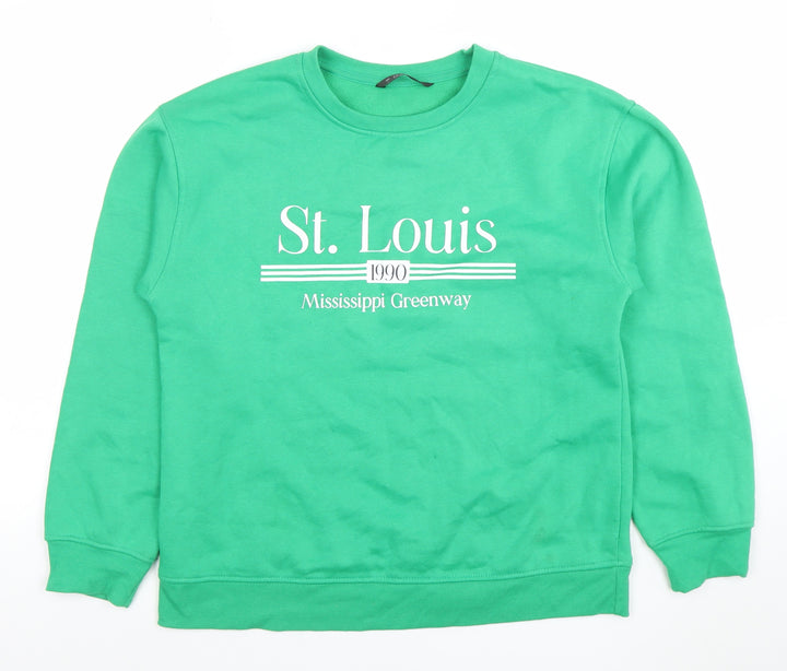 Dunnes Women’s Green St. Louis 1990 Crew Neck Pullover Sweatshirt Size S