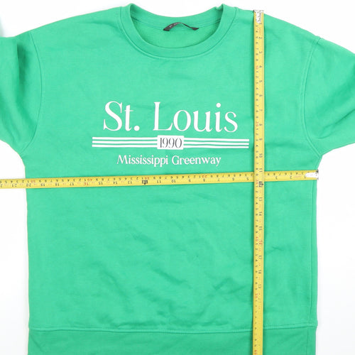 Dunnes Women’s Green St. Louis 1990 Crew Neck Pullover Sweatshirt Size S