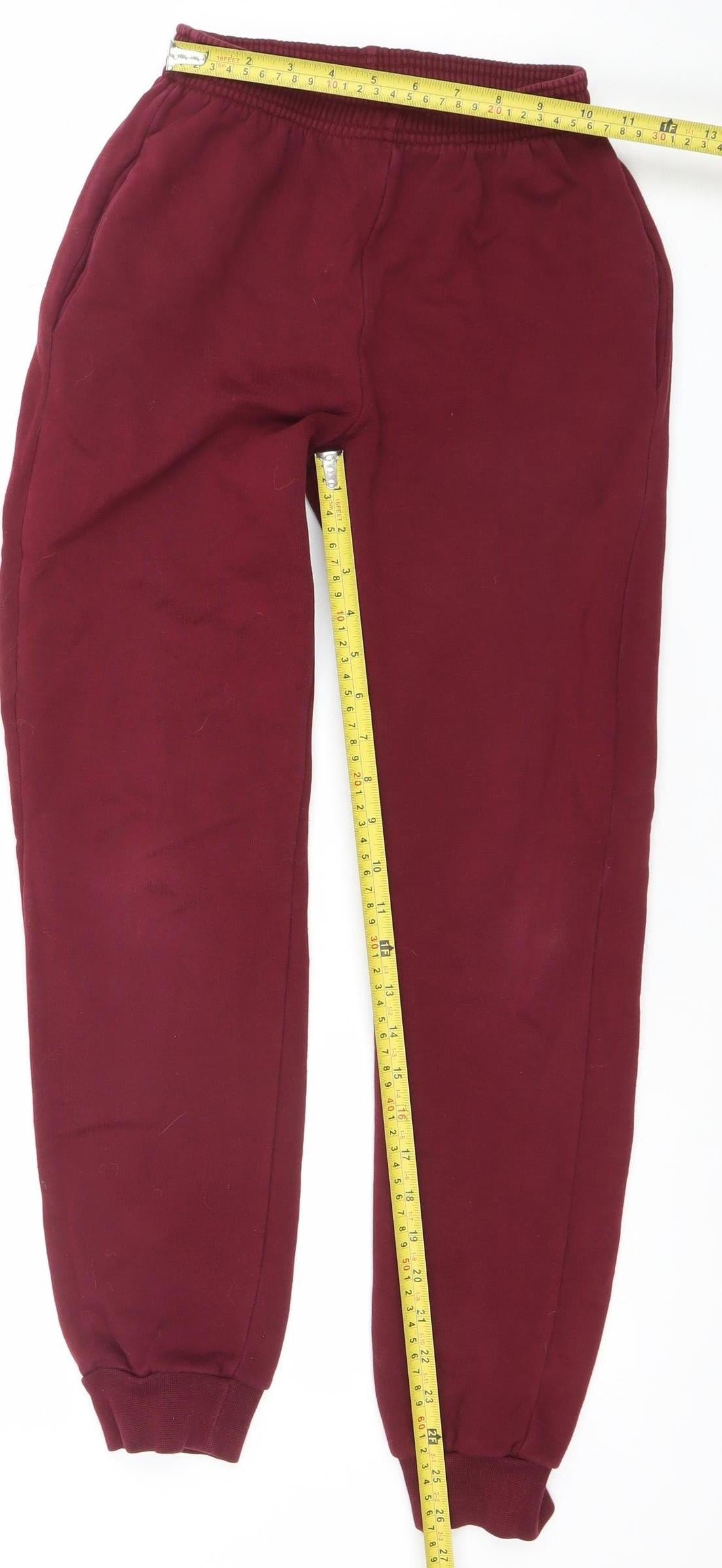 Hunter Boys Red Jogger Trousers 10-11 Years Cotton Blend Fleece Sweatpants
