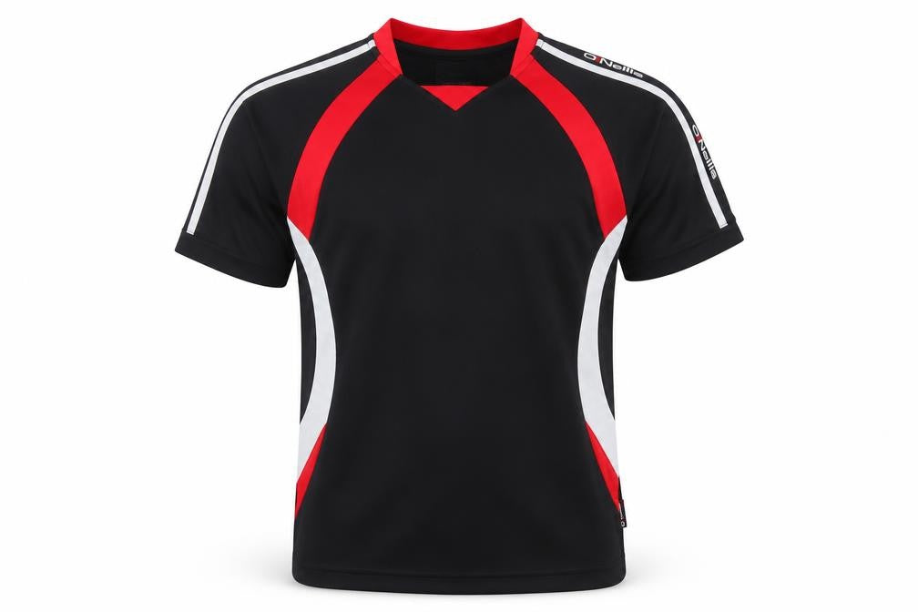 O'Neills Boys Black Red Sports T-Shirt 10-11 Years Quick Dry Activewear Top