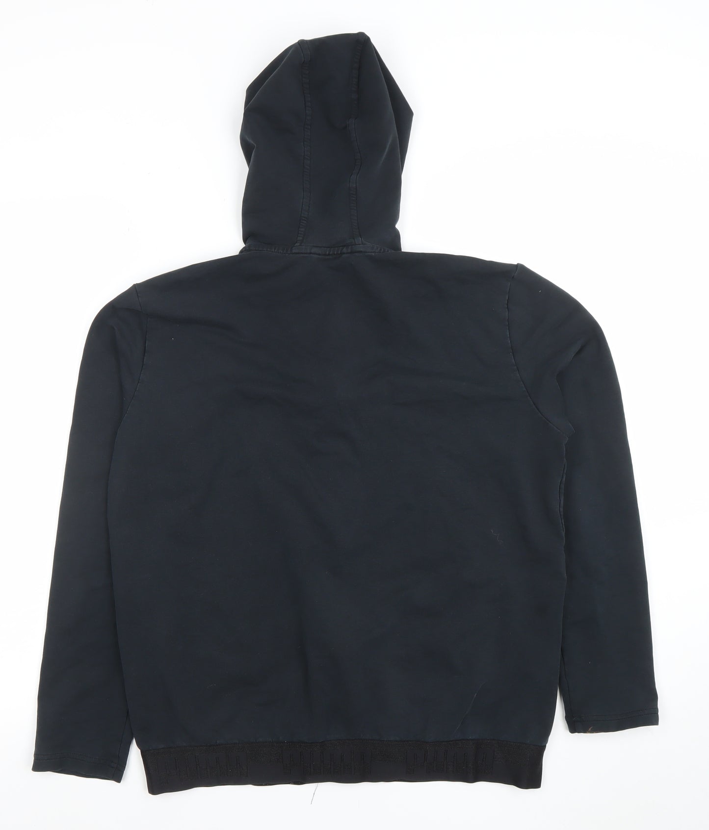 Puma Womens Black Full Zip Hooded Sweatshirt Size L Cotton Blend