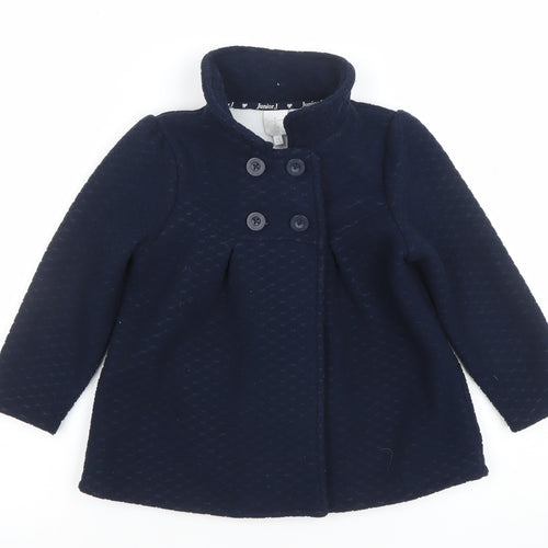 Jasper Conran Junior Girls Blue Pea Coat 4-5 Years Double Breasted Winter Jacket