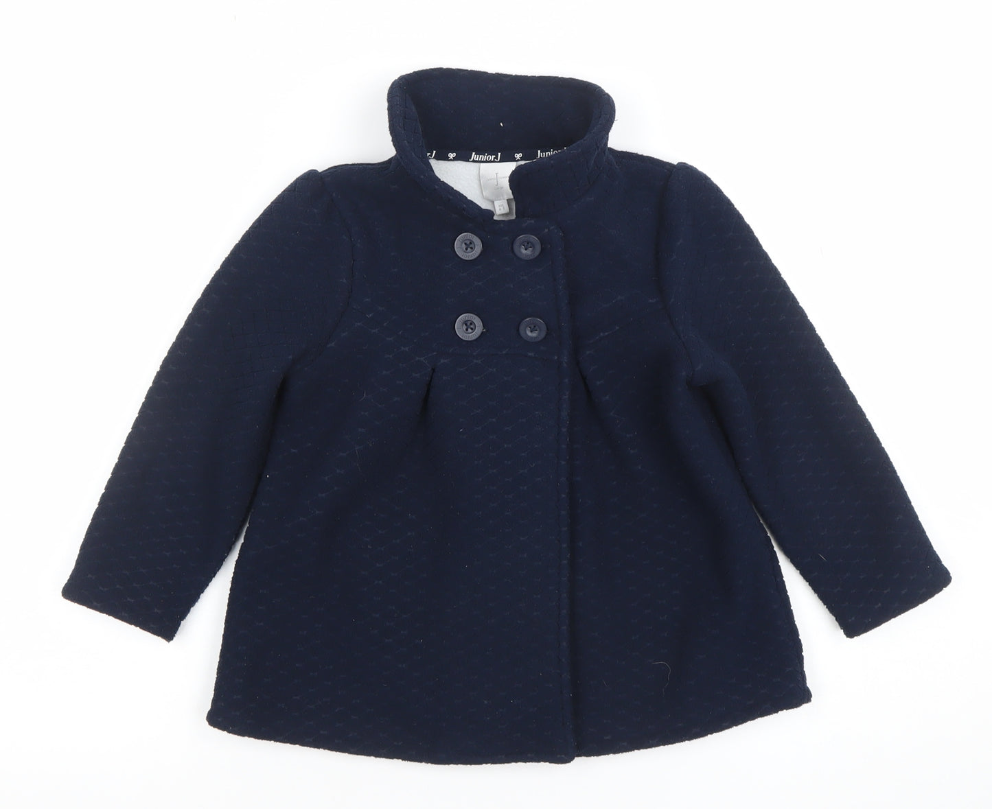 Jasper Conran Junior Girls Blue Pea Coat 4-5 Years Double Breasted Winter Jacket