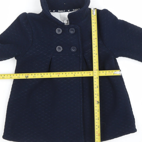 Jasper Conran Junior Girls Blue Pea Coat 4-5 Years Double Breasted Winter Jacket