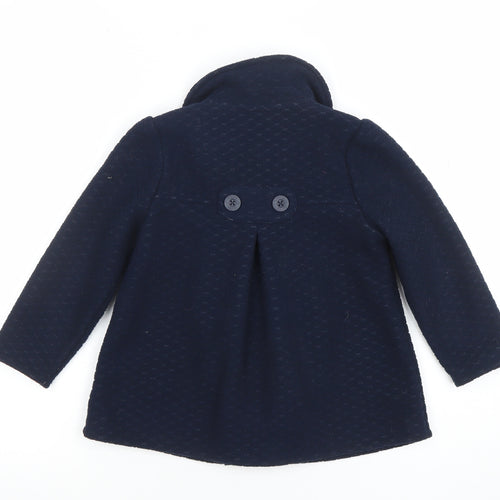 Jasper Conran Junior Girls Blue Pea Coat 4-5 Years Double Breasted Winter Jacket