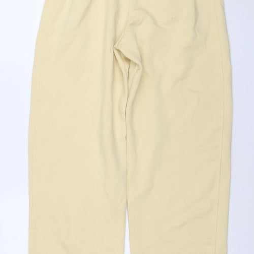 Zara Women Beige Cotton Blend Jogger Trousers Size S