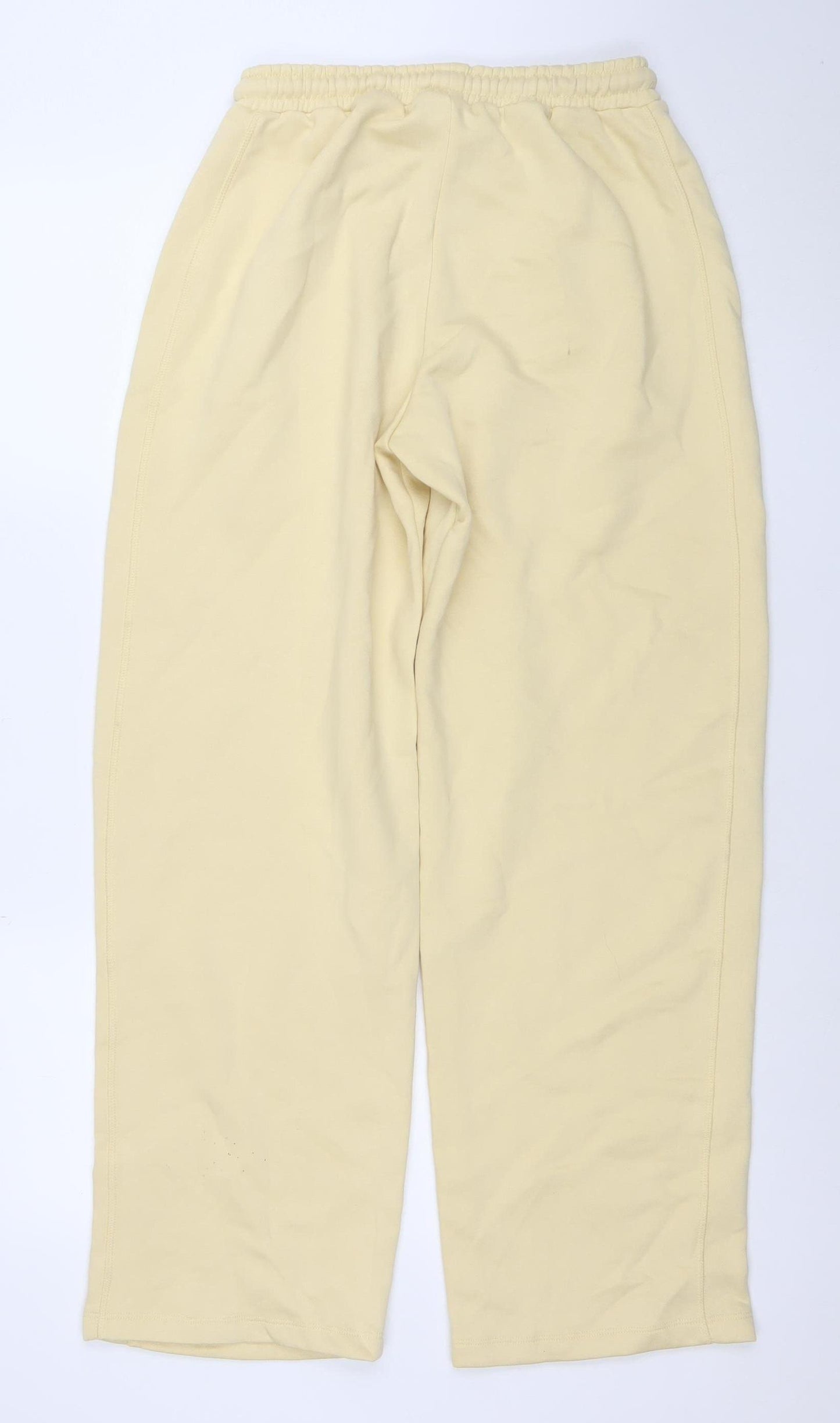 Zara Women Beige Cotton Blend Jogger Trousers Size S