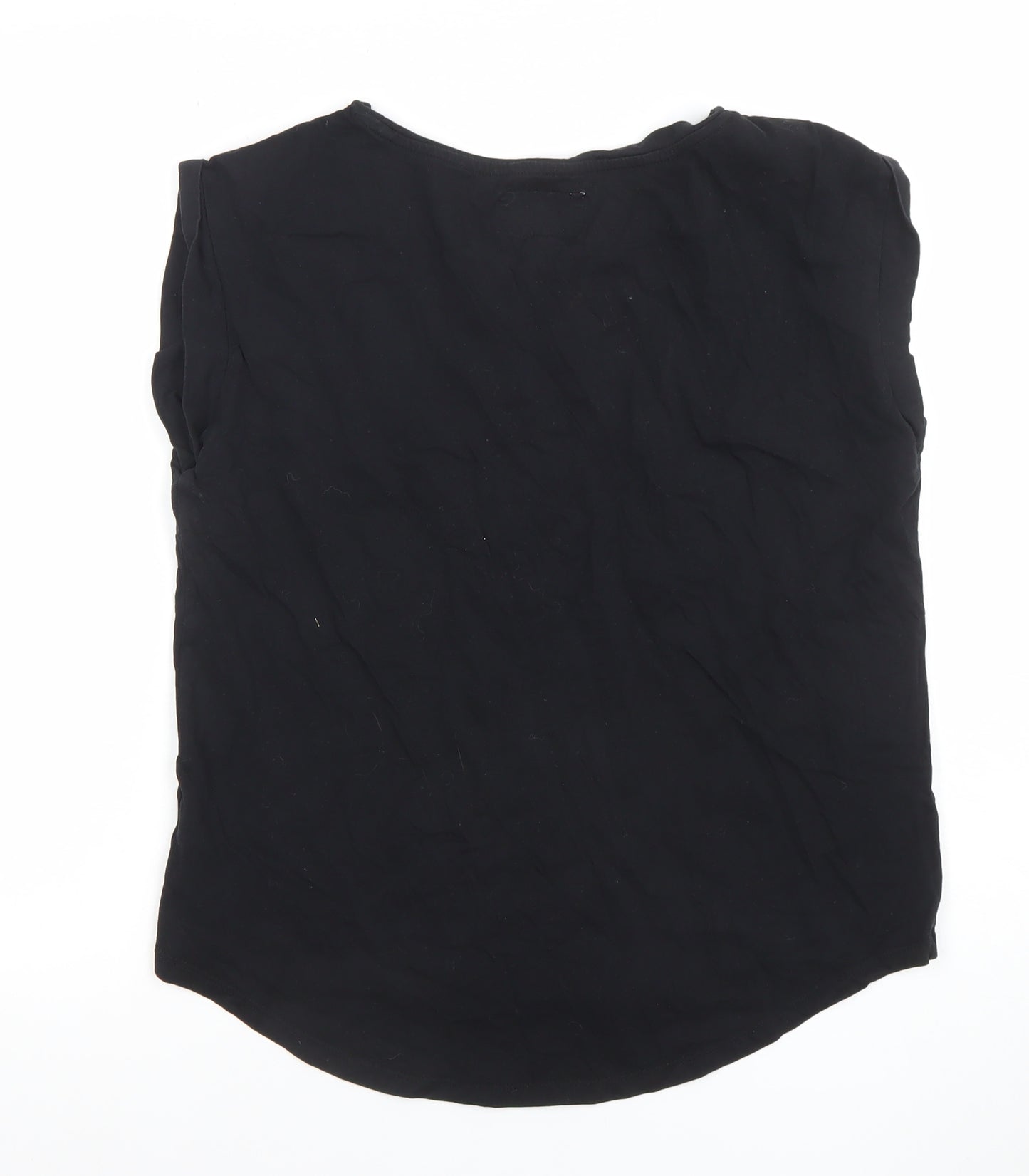 Tokyo Laundry Women's Black Crew Neck Sleeveless T-Shirt Size 14
