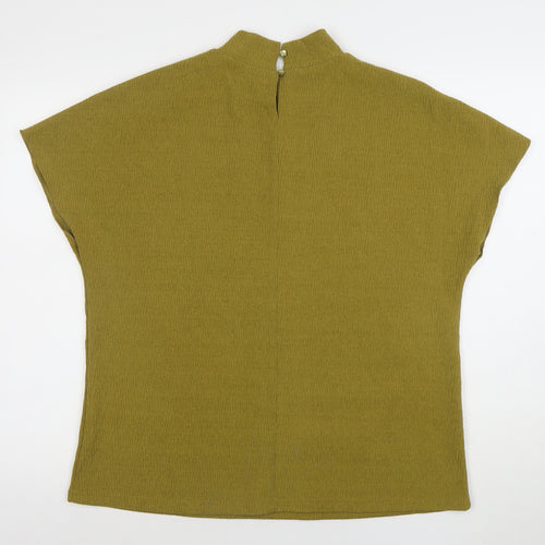 Gallery Women's Green Mock Neck Button Shoulder Blouse Size M