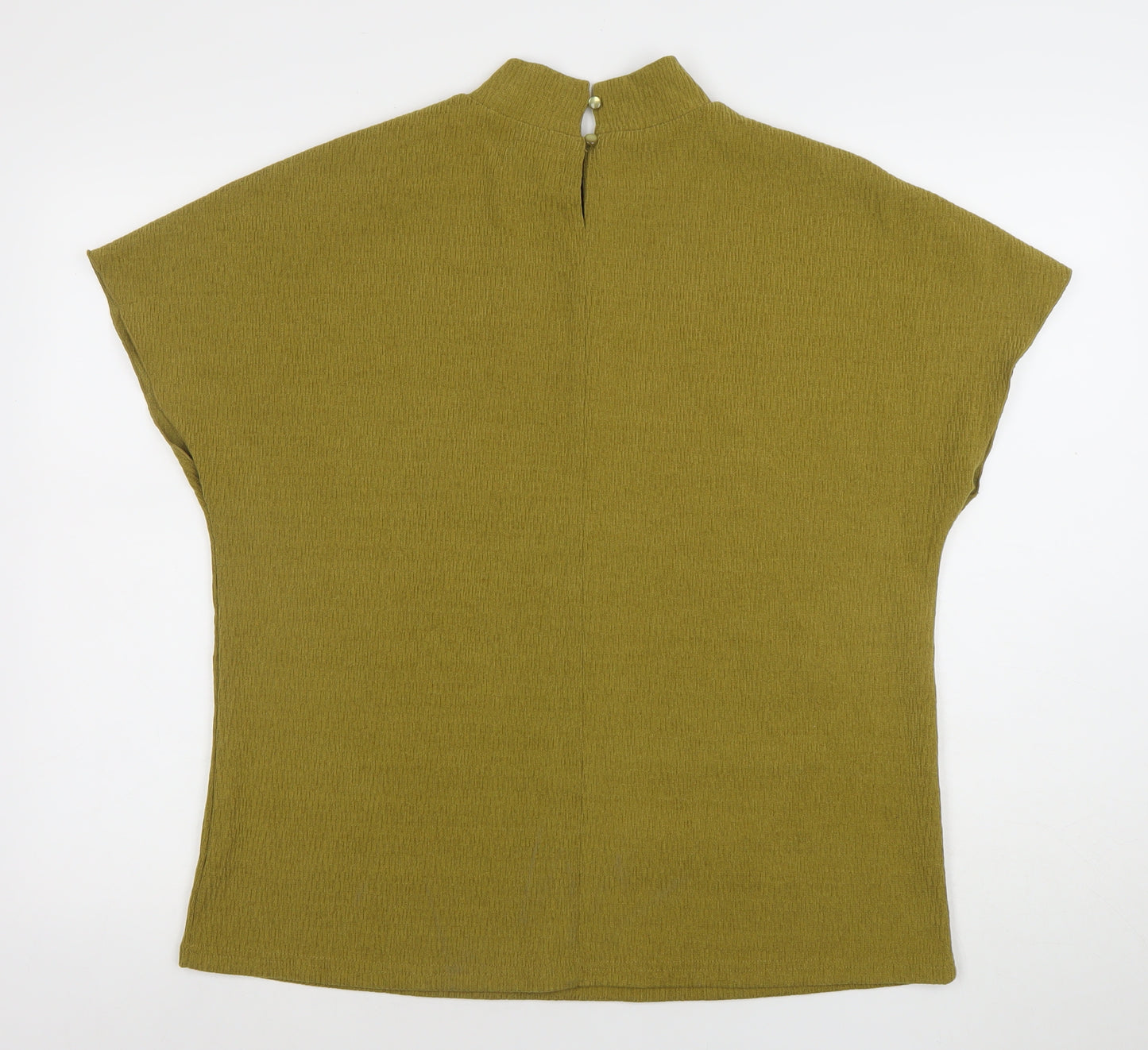 Gallery Women's Green Mock Neck Button Shoulder Blouse Size M