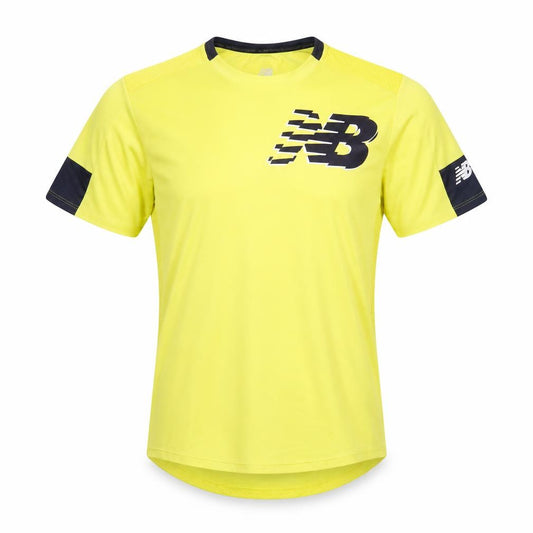 New Balance Men's Yellow XS Athletic Running T-Shirt