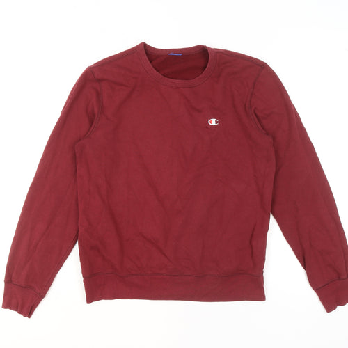 Champion Men's Red Crew Neck Pullover Sweatshirt Size S