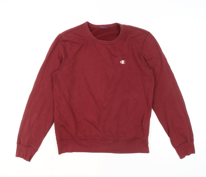 Champion Men's Red Crew Neck Pullover Sweatshirt Size S