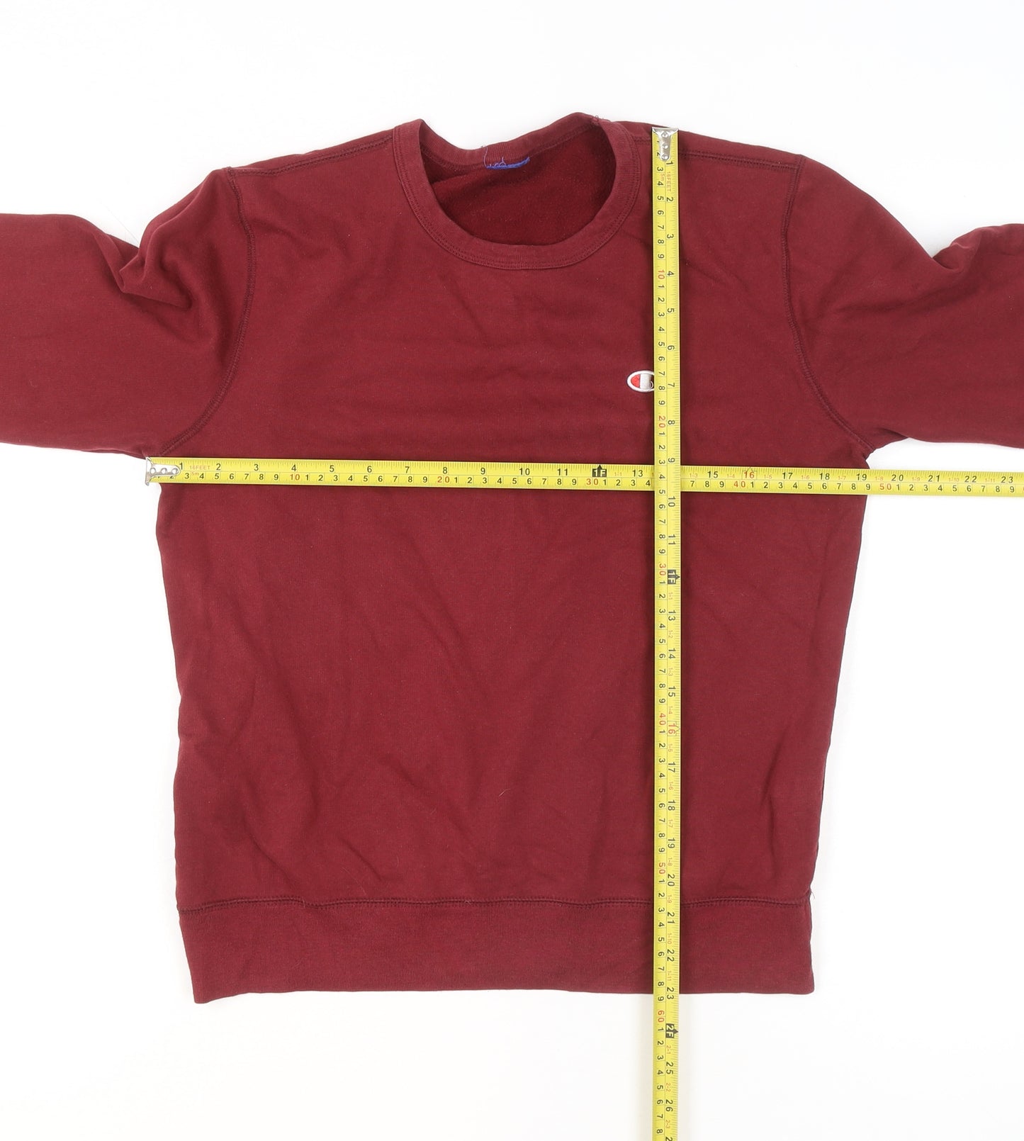 Champion Men's Red Crew Neck Pullover Sweatshirt Size S