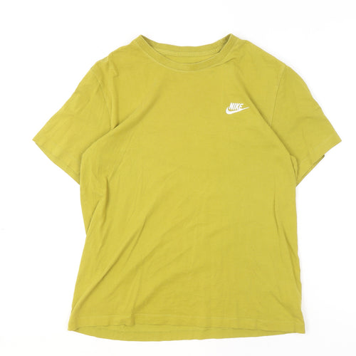 Nike Men's Green Cotton Crew Neck Short Sleeve T-Shirt Size M