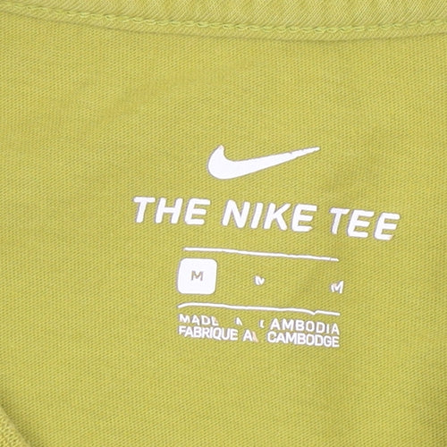 Nike Men's Green Cotton Crew Neck Short Sleeve T-Shirt Size M