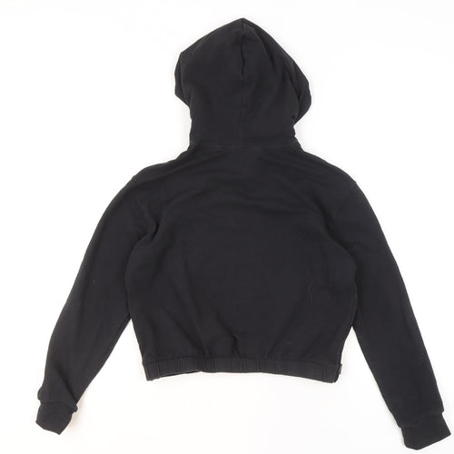 Adidas Girls Black Hoodie 11-12 Years Pullover Sportswear Cotton Blend
