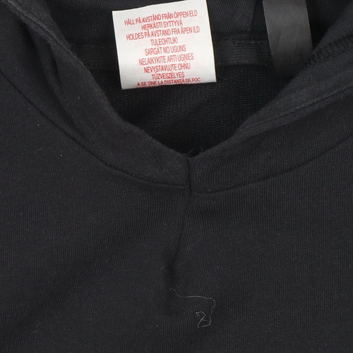 Adidas Girls Black Hoodie 11-12 Years Pullover Sportswear Cotton Blend