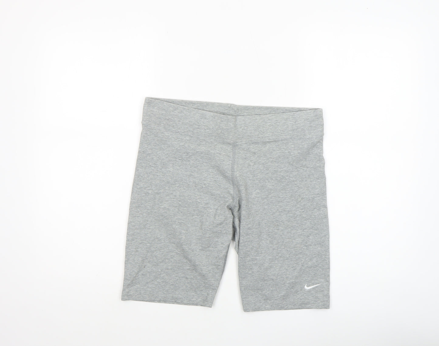 Nike Womens Grey Biker Activewear Shorts L Stretch Slim Fit