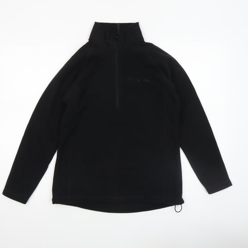Clad Women’s Black Fleece 1/4 Zip Pullover Sweatshirt Size 8