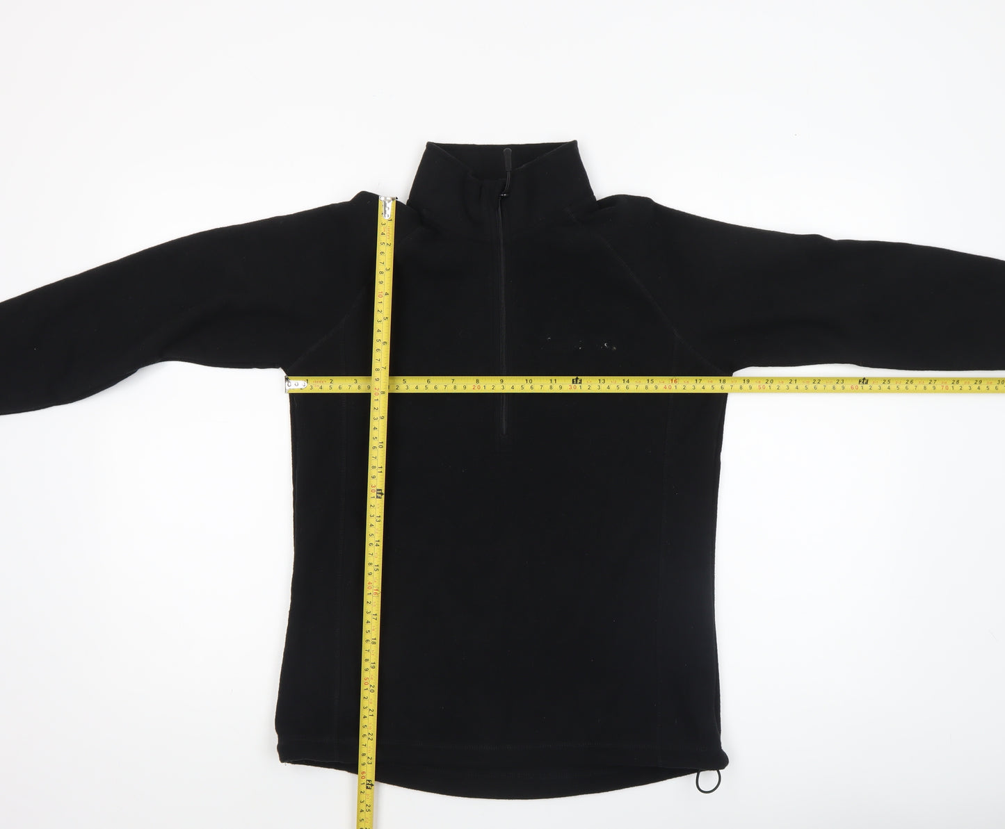 Clad Women’s Black Fleece 1/4 Zip Pullover Sweatshirt Size 8