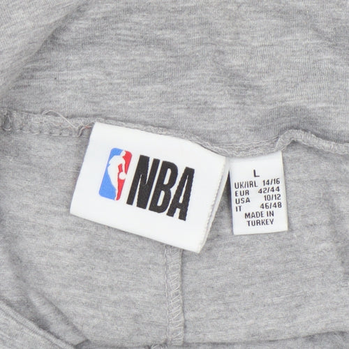 NBA Womens Grey Biker Shorts L Los Angeles Lakers Cotton Stretch Activewear