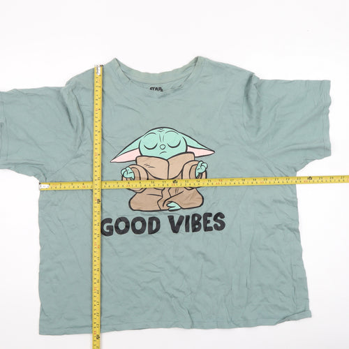 Star Wars Women Green XL T-Shirt Nightshirt with Grogu Graphic