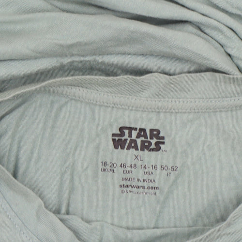 Star Wars Women Green XL T-Shirt Nightshirt with Grogu Graphic