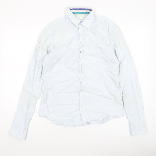 Scotch & Soda Men's White Cotton Long Sleeve Formal Dress Shirt M