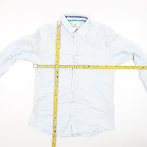 Scotch & Soda Men's White Cotton Long Sleeve Formal Dress Shirt M
