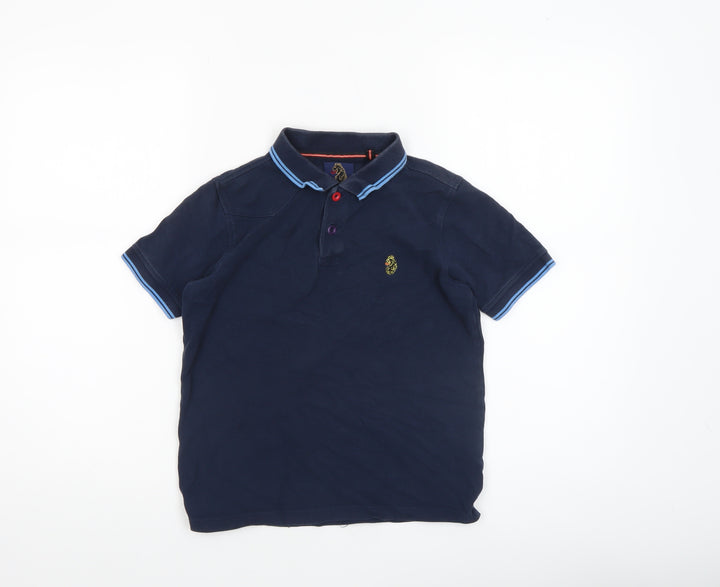 Luke Junior Boys Blue 8-9 Years Polo Shirt Cotton Short Sleeve
