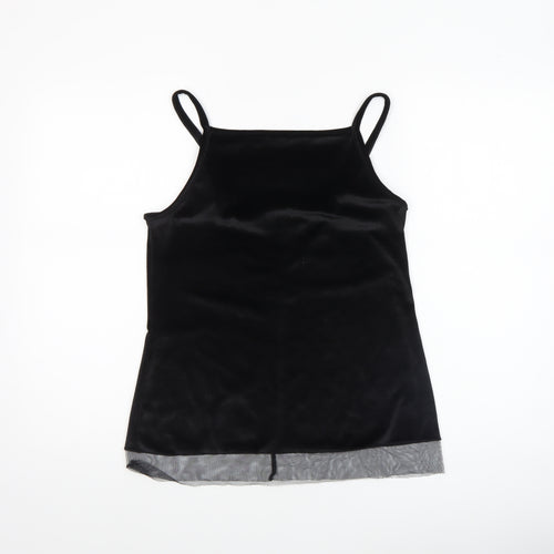 ASOS Women’s Black Velvet Camisole Tank Top Size 6 Adjustable Straps