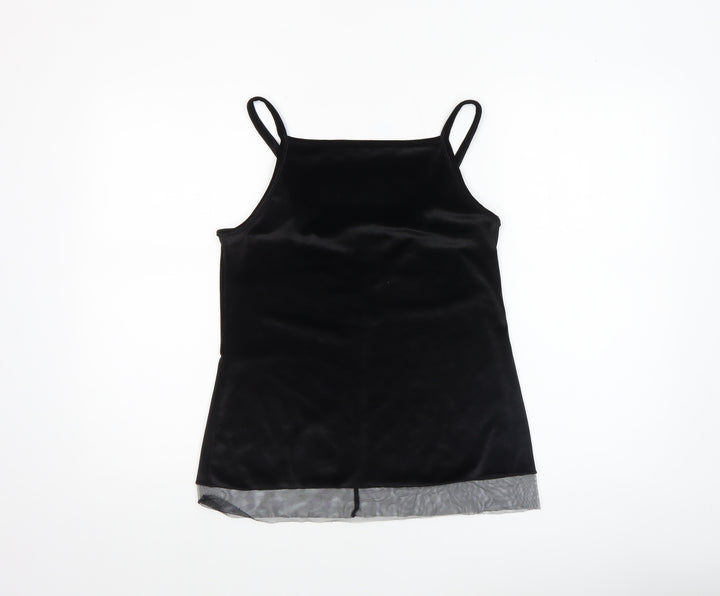 ASOS Women’s Black Velvet Camisole Tank Top Size 6 Adjustable Straps