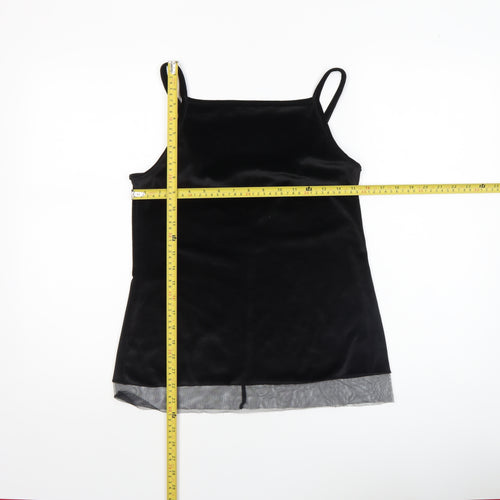 ASOS Women’s Black Velvet Camisole Tank Top Size 6 Adjustable Straps