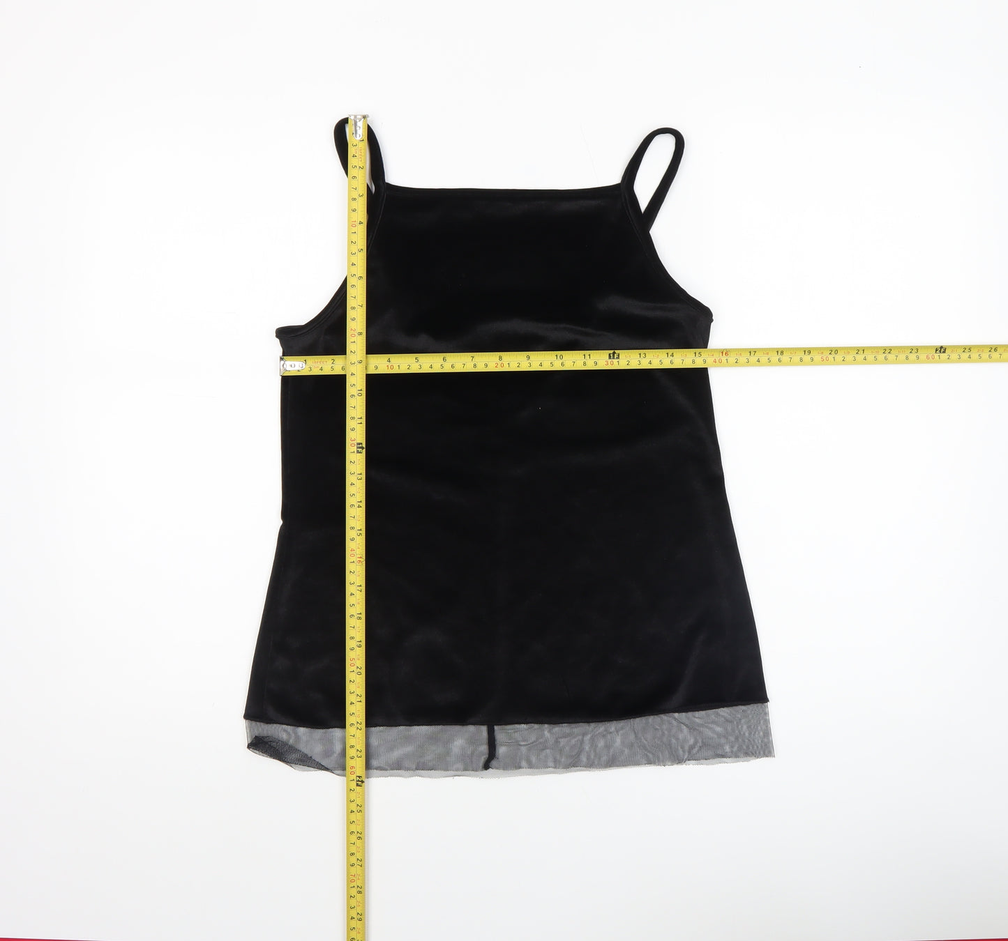 ASOS Women’s Black Velvet Camisole Tank Top Size 6 Adjustable Straps