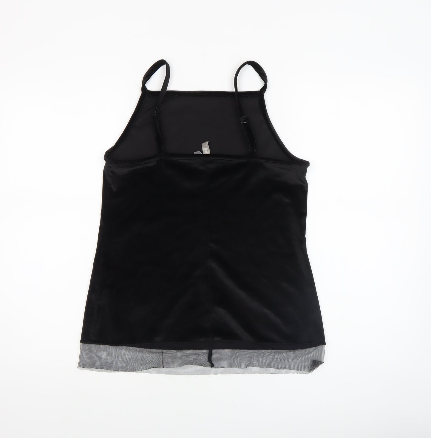ASOS Women’s Black Velvet Camisole Tank Top Size 6 Adjustable Straps