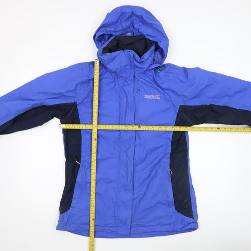 Regatta Great Outdoors Women Blue Waterproof Hooded Rain Jacket UK 12