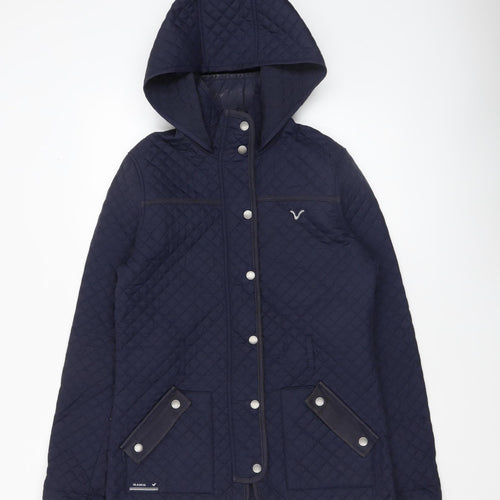 Voi Jeans Co. Women's Blue Quilted Hooded Jacket Size 12