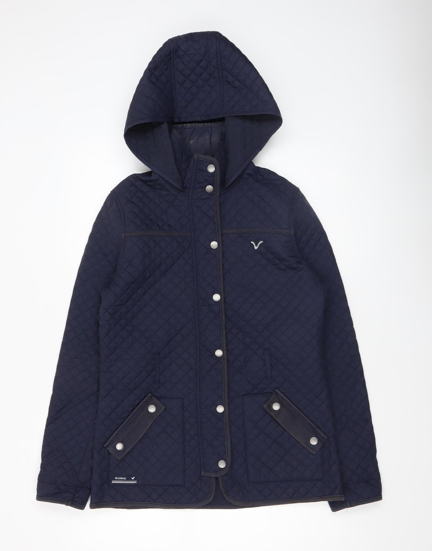 Voi Jeans Co. Women's Blue Quilted Hooded Jacket Size 12