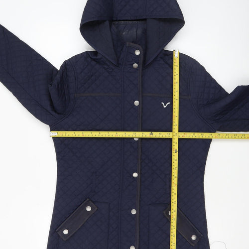Voi Jeans Co. Women's Blue Quilted Hooded Jacket Size 12